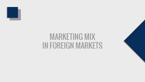 PCF312 - Marketing Mix in foreign Markets