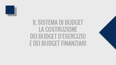 PCF249 - Il Sistema di Budget - la costruzione dei Budget d'esercizio e dei Budget finanziari